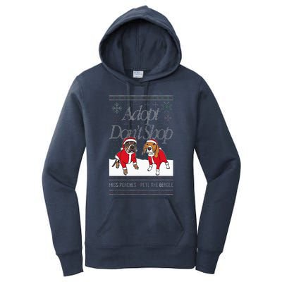 Christmas Miss Peaches & Pete The Beagle Women's Pullover Hoodie