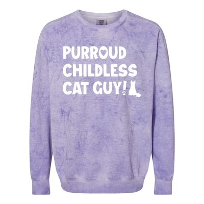 Cole & Marmalade Purroud Childless Cat Guy Colorblast Crewneck Sweatshirt