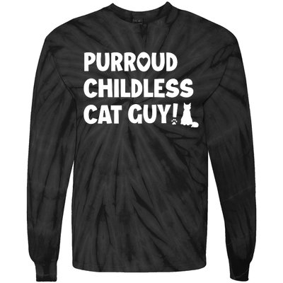 Cole & Marmalade Purroud Childless Cat Guy Tie-Dye Long Sleeve Shirt