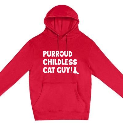 Cole & Marmalade Purroud Childless Cat Guy Premium Pullover Hoodie