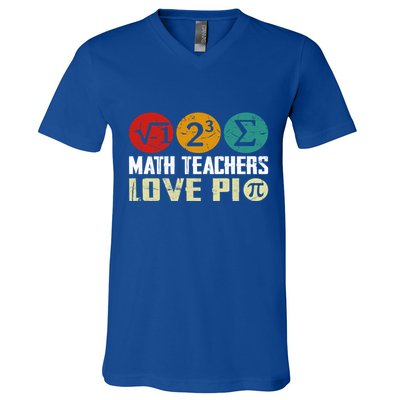Cute Math Pi Day Math Teachers Math Lover Numbers And Pi Day Cool Gift V-Neck T-Shirt