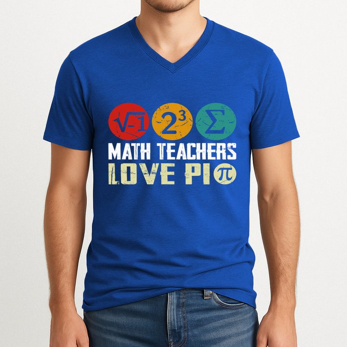 Cute Math Pi Day Math Teachers Math Lover Numbers And Pi Day Cool Gift V-Neck T-Shirt