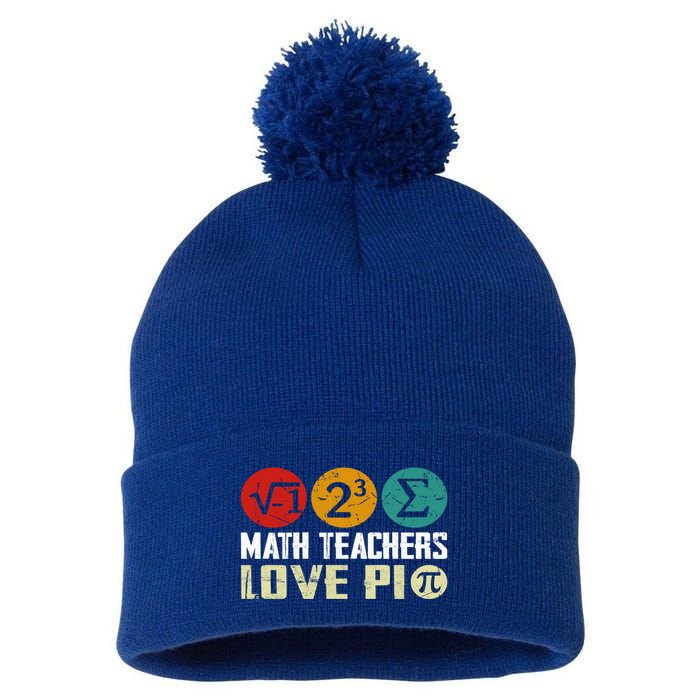 Cute Math Pi Day Math Teachers Math Lover Numbers And Pi Day Cool Gift Pom Pom 12in Knit Beanie