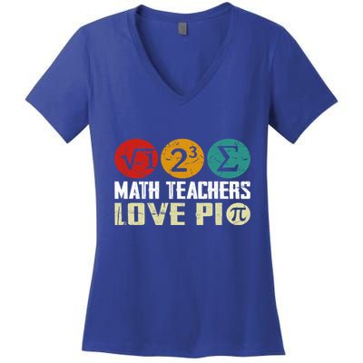 Cute Math Pi Day Math Teachers Math Lover Numbers And Pi Day Cool Gift Women's V-Neck T-Shirt