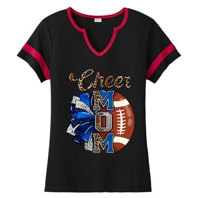 Cheer Mom Pom Pom Football Ladies Halftime Notch Neck Tee