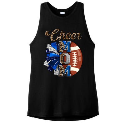 Cheer Mom Pom Pom Football Ladies PosiCharge Tri-Blend Wicking Tank