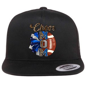 Cheer Mom Pom Pom Football Flat Bill Trucker Hat