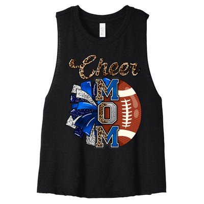 Cheer Mom Pom Pom Football Women's Racerback Cropped Tank