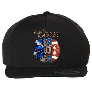 Cheer Mom Pom Pom Football Wool Snapback Cap