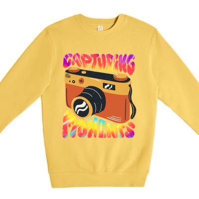 Capturing Mots Photography Photographer Camera Gift Premium Crewneck Sweatshirt