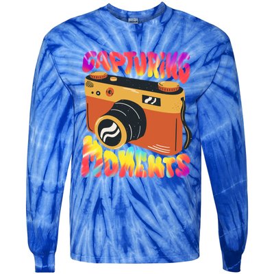 Capturing Mots Photography Photographer Camera Gift Tie-Dye Long Sleeve Shirt