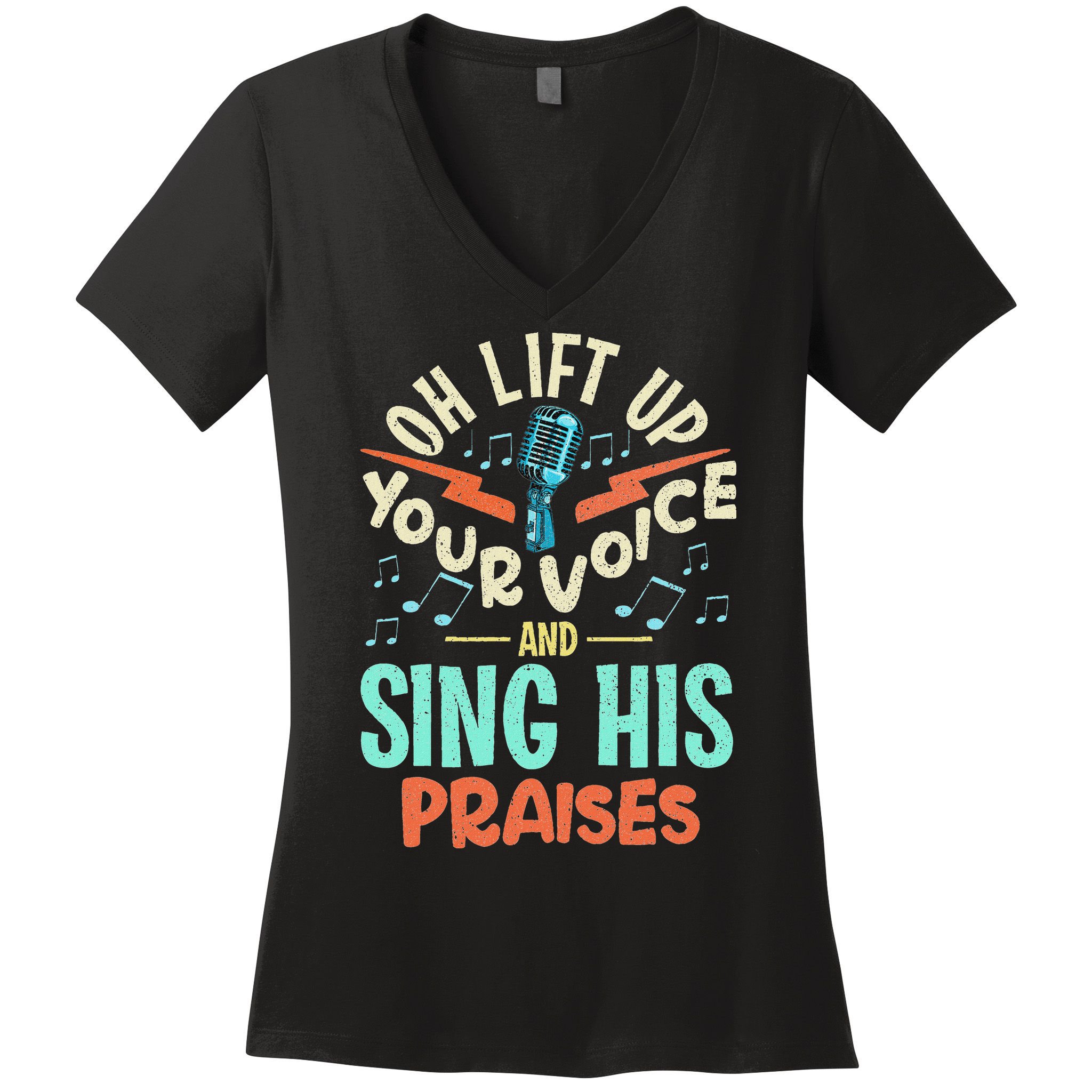 Christian Music Quote Inspirational Choir Singer Or Director Women's V-Neck T-Shirt