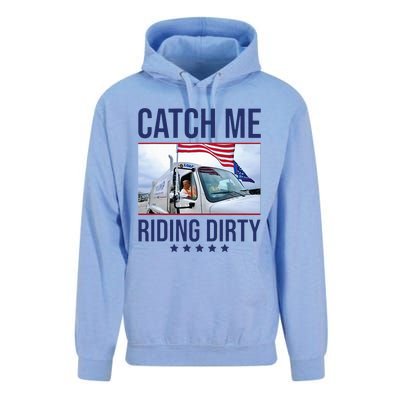 Catch Me Riding Dirty Trump Garbage Man In Trash Truck Unisex Surf Hoodie