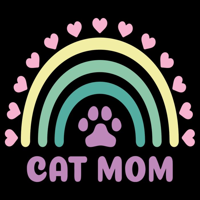 Cat Mom Rainbow Heart 16 in Basic Backpack