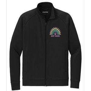 Cat Mom Rainbow Heart Stretch Full-Zip Cadet Jacket