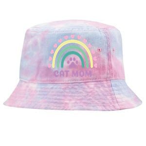 Cat Mom Rainbow Heart Tie-Dyed Bucket Hat