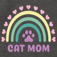 Cat Mom Rainbow Heart Vector Backpack