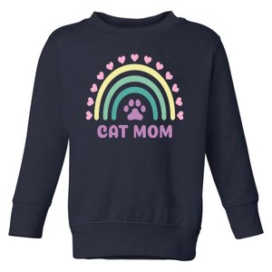 Cat Mom Rainbow Heart Toddler Sweatshirt