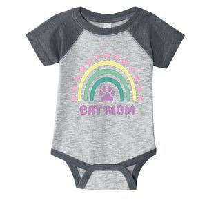 Cat Mom Rainbow Heart Infant Baby Jersey Bodysuit