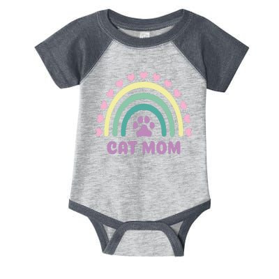 Cat Mom Rainbow Heart Infant Baby Jersey Bodysuit