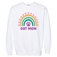 Cat Mom Rainbow Heart Garment-Dyed Sweatshirt