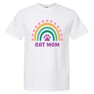 Cat Mom Rainbow Heart Garment-Dyed Heavyweight T-Shirt