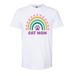 Cat Mom Rainbow Heart Softstyle CVC T-Shirt