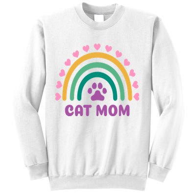 Cat Mom Rainbow Heart Sweatshirt
