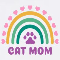 Cat Mom Rainbow Heart T-Shirt