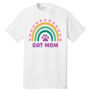 Cat Mom Rainbow Heart Tall T-Shirt