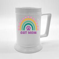 Cat Mom Rainbow Heart Beer Stein