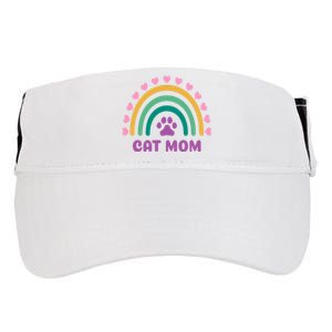 Cat Mom Rainbow Heart Adult Drive Performance Visor