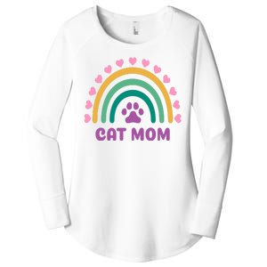 Cat Mom Rainbow Heart Women's Perfect Tri Tunic Long Sleeve Shirt