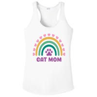 Cat Mom Rainbow Heart Ladies PosiCharge Competitor Racerback Tank