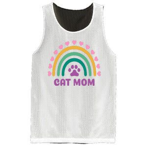 Cat Mom Rainbow Heart Mesh Reversible Basketball Jersey Tank