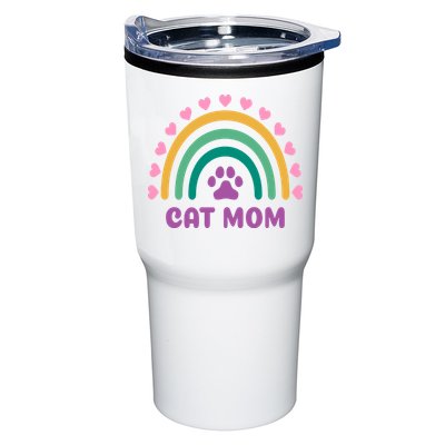 Cat Mom Rainbow Heart Tumbler