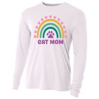 Cat Mom Rainbow Heart Cooling Performance Long Sleeve Crew