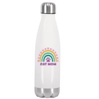 Cat Mom Rainbow Heart Stainless Steel Insulated Water Bottle