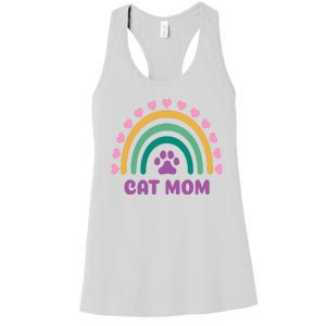 Cat Mom Rainbow Heart Women's Racerback Tank