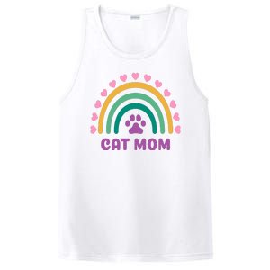 Cat Mom Rainbow Heart PosiCharge Competitor Tank