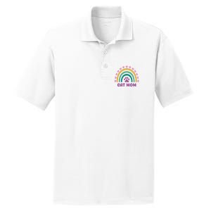 Cat Mom Rainbow Heart PosiCharge RacerMesh Polo