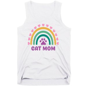 Cat Mom Rainbow Heart Tank Top