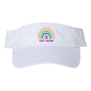 Cat Mom Rainbow Heart Valucap Bio-Washed Visor