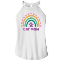 Cat Mom Rainbow Heart Women's Perfect Tri Rocker Tank