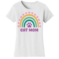 Cat Mom Rainbow Heart Women's T-Shirt