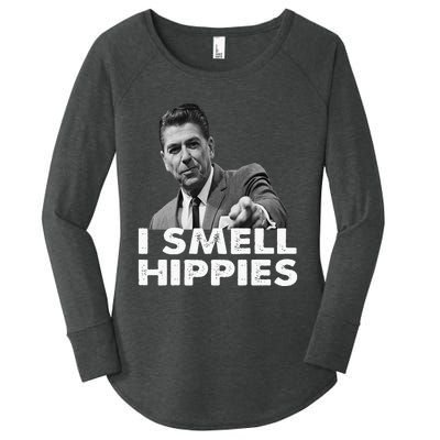 Conservative Merica Ronald Reagan I Smell Hippies Women's Perfect Tri Tunic Long Sleeve Shirt