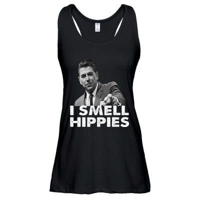 Conservative Merica Ronald Reagan I Smell Hippies Ladies Essential Flowy Tank