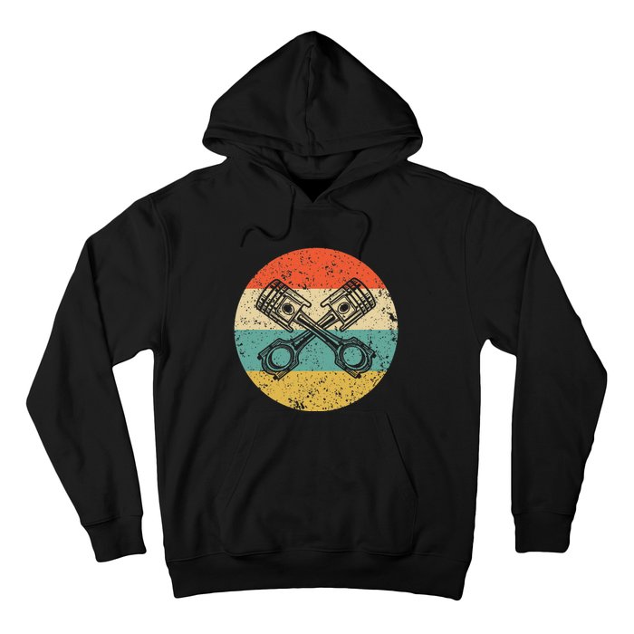 Car Mechanic Retro Car Engine Pistons Icon Hoodie