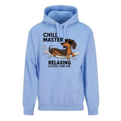 Chill Master Relaxing Is A Fulltime Job Funny Dachshund Cool Gift Unisex Surf Hoodie