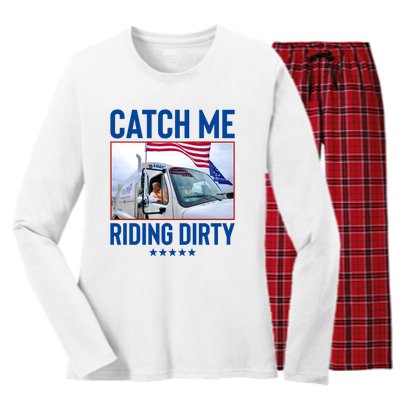 Catch Me Riding Dirty Women's Long Sleeve Flannel Pajama Set 